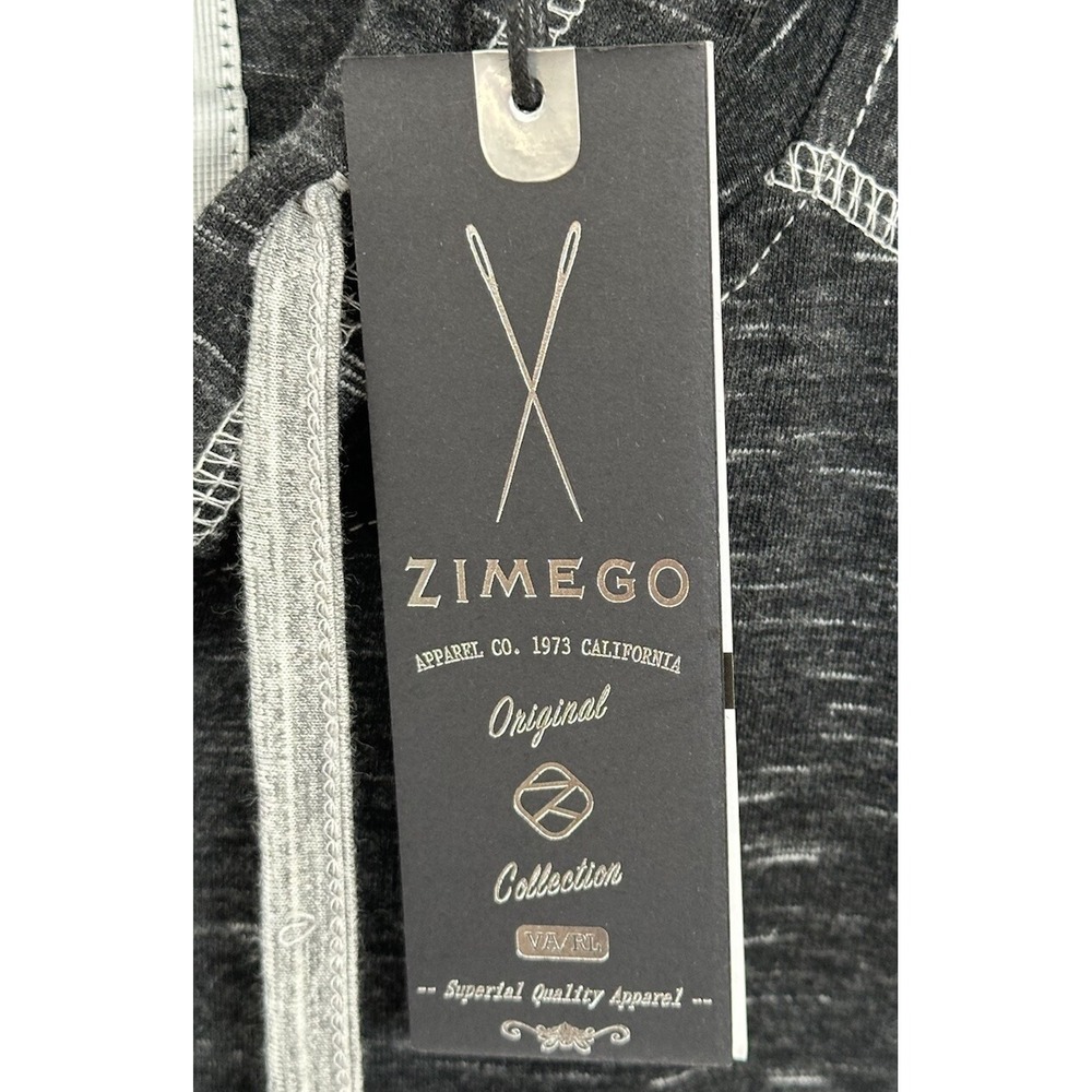 Zimego Men's Color Block Short Sleeve Raglan Henley Hoodie Round Bottom T-Shirts - Picture 3 of 4
